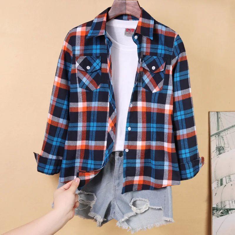 

Single Row Multi Button Checked Shirt Single Row Multi-Buckle Silm Gingham Shirt 8866-6 XL