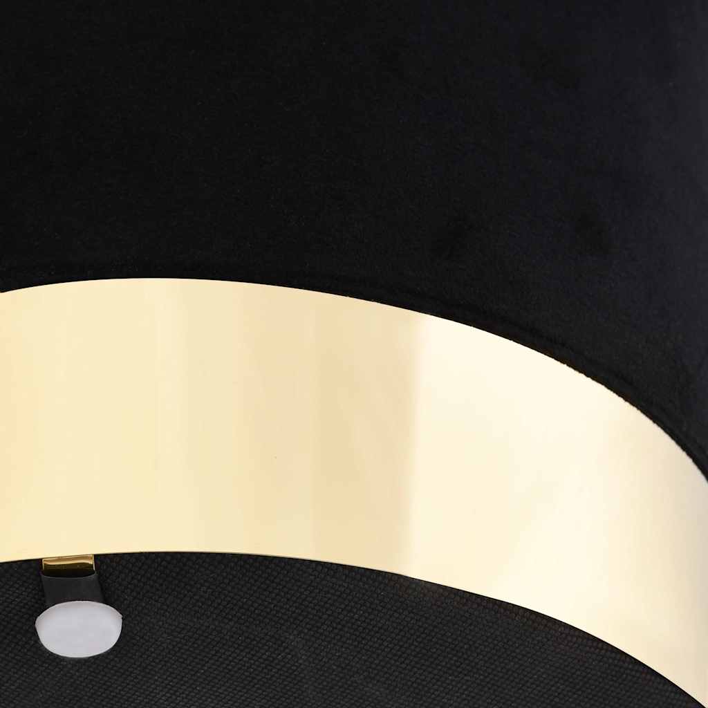 Black and Gold Velvet Footstool 28 x 36 cm
