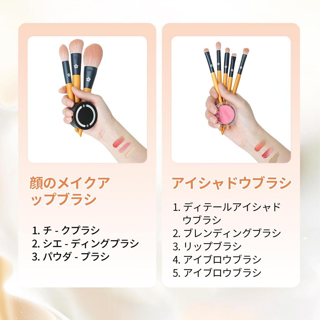 EDTRE Makeup Brush Perfect for Includes DuPont Paper Cosmetic Perfect as a Pink 8-Piece Set, Beginners, Pouch, Eco-Friendly Materials, Gift,