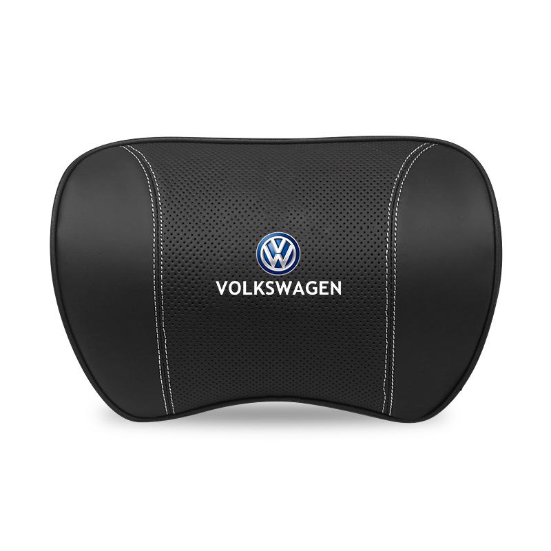 Valve Stems Caps For Volkswagen VW Amarok Tiguan T-Cross Passat Polo Leather Car Seat Headrest Lumbar Support Head Pillow Auto HAL6