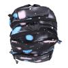 Students Backpack Large Capacity Beautiful Printing Zipper Closure School Shoulder Bag Black Nylon