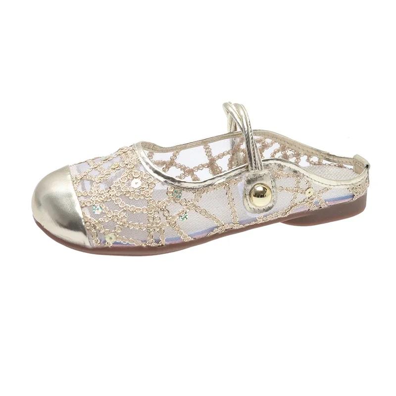 Women's Shoes 2024 Outdoor Closed Toe Women's Slippers Breathable Casual Slippers Women Bling Mesh Solft Sole Flat Shoes Ladies