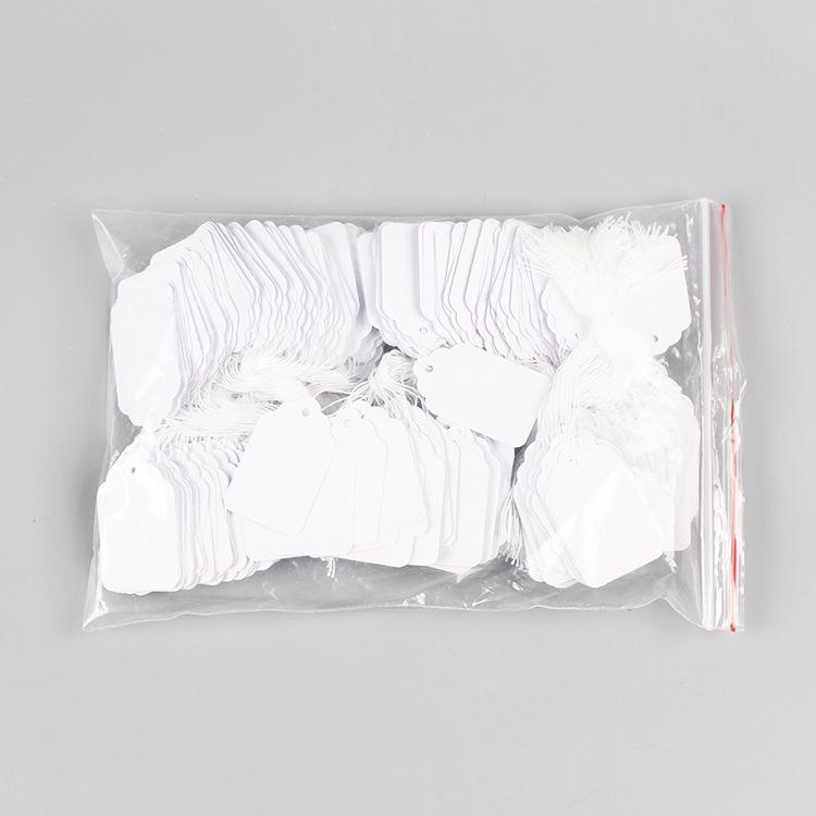 500-Pack Jewelry Paper Cards: Blank Cotton Thread Hang Tags for Handwriting and Pricing