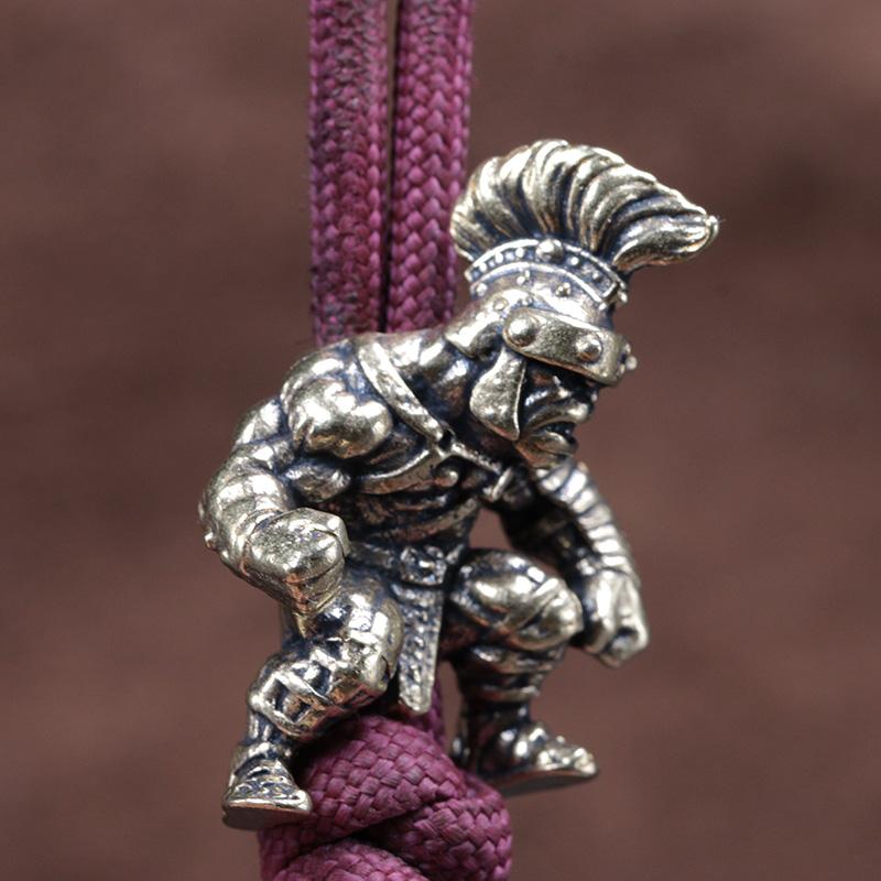 Orc Warrior Figurine Brass Knife Beads EDC DIY Paracord Woven Bracelets Lanyard Pendants Accessories Outdoor Tool Hangings