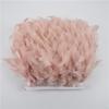 2Meters Leather Pink Ostrich Feather Trims Fluffy Turkey Feather Boas Goose Plumas Fringe Ribbon for Needlework and Handicrafts