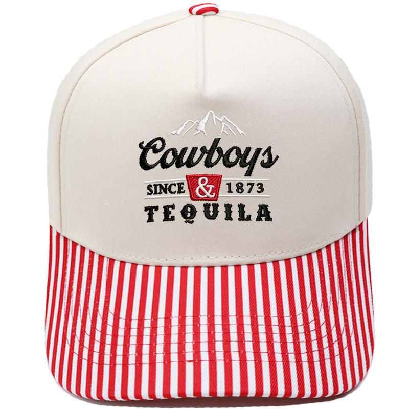Cowboys & Tequila Cappellino da camionista Ricamo sulla visiera Abbinamento colori vintage Berretto da baseball Maschio Femmina Casual