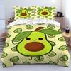 Avocado Bedding set, 3D Pattern Soft Microfiber Bed duvet cove Set, Fruit Quilt Cover and Pillow Cover 50 X 75 cm With Zipper