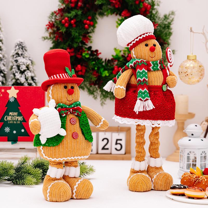 Adorable Gingerbread Man Expandable Doll Perfect For Holiday Christmas Atmosphere Decor