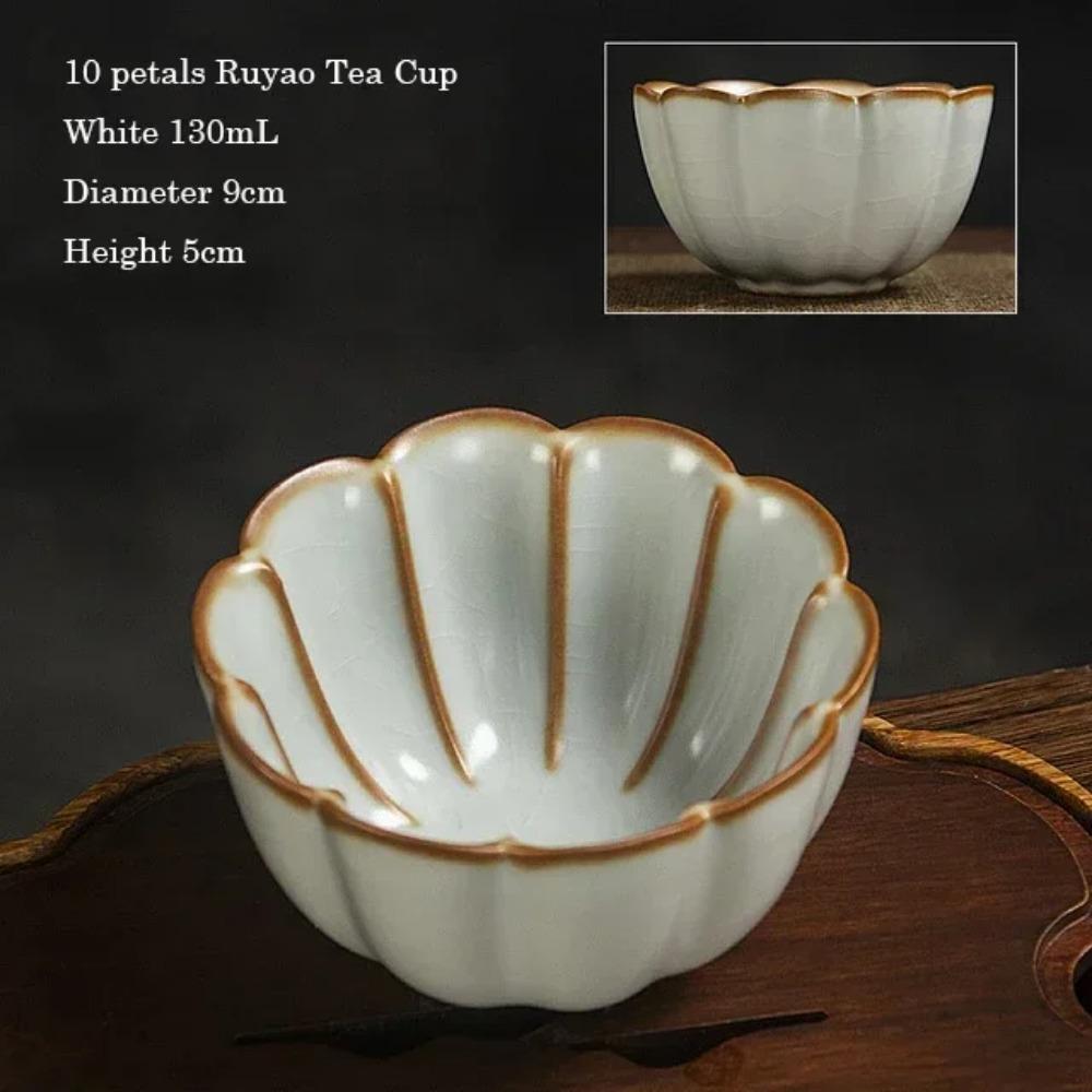 Ru Kiln Kung Fu Tea Cup, Master Cup, Single Cup, Gracked Glaze Cups, Ru-Porcelain Tea Bowl, Ceramic Large 100ml