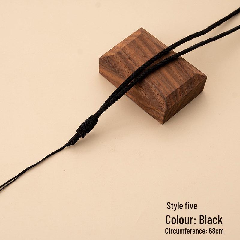 Hand-Woven Double-Loop Jade Pendant Necklace with Safety Buckle