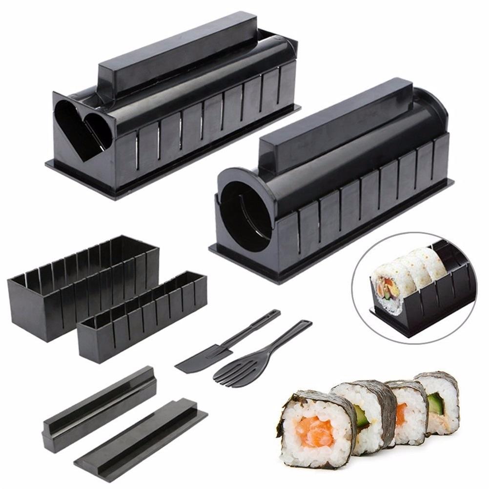 10Pcs Set DIY Sushi Making Kit Kitchen DIY Sushi Tools Rice Roll Molds