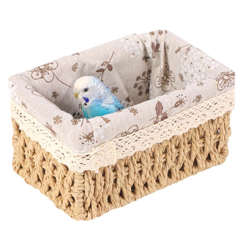 

Bird Parrot Handwoven Grass Nest Hangable Bird House Bed for Small Bird Small Pet Screw Fixed Nest Rest Beds Bird Nest S