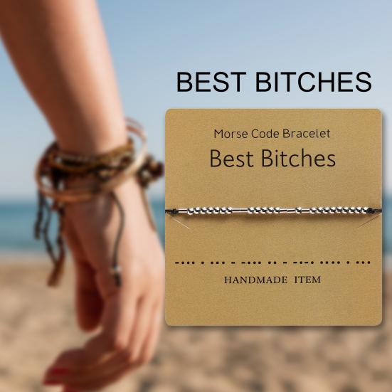 

Унисекс Регулируемый секретное послание дружба пара браслет-цепочка ювелирный подарок