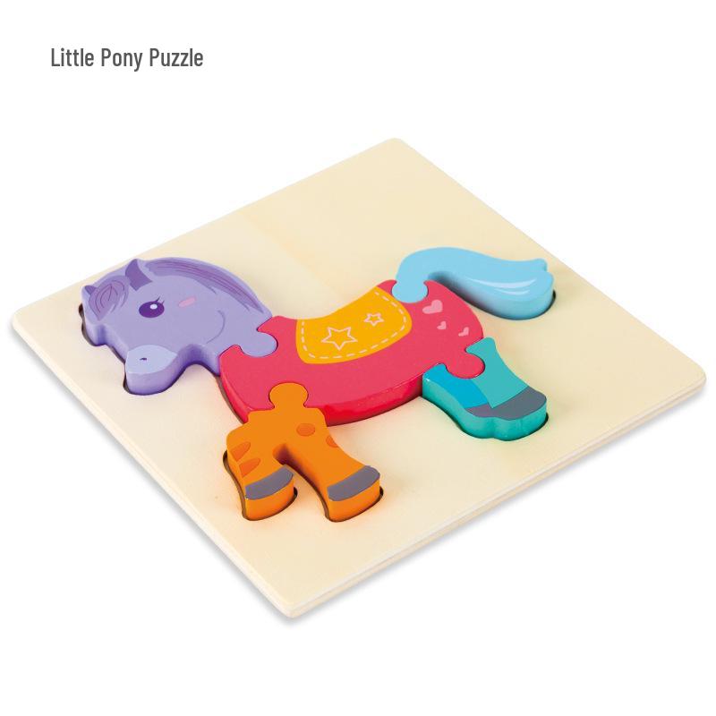 Wooden 3D Puzzle for Early Education: Infant & Toddler Intellectual Development, Hand-Eye Coordination Toy for 1-3 Year Old Boys & Girls