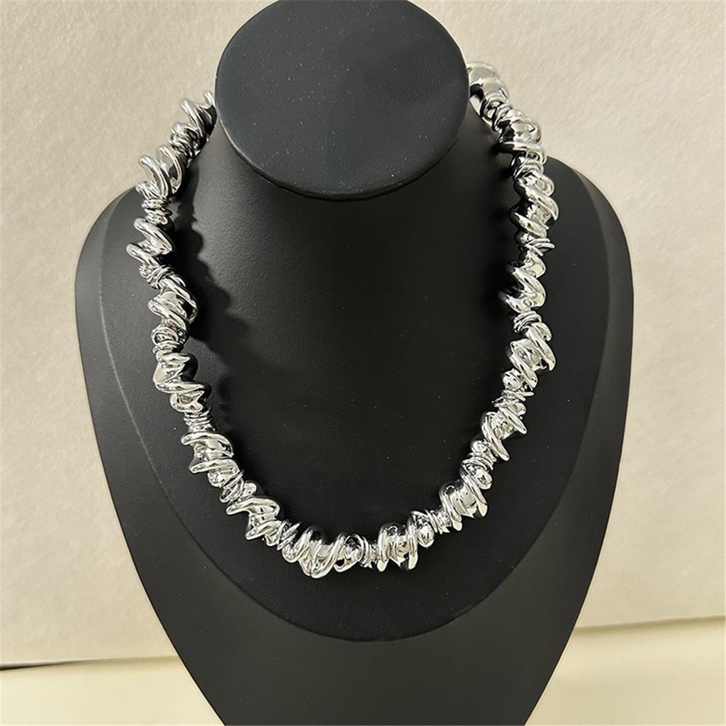 Tooxika New Niche Design Sense Of Cold Wind Spiral Irregular Necklace Light Luxury Fashion Personality Temperament Collarbone Chain For Women