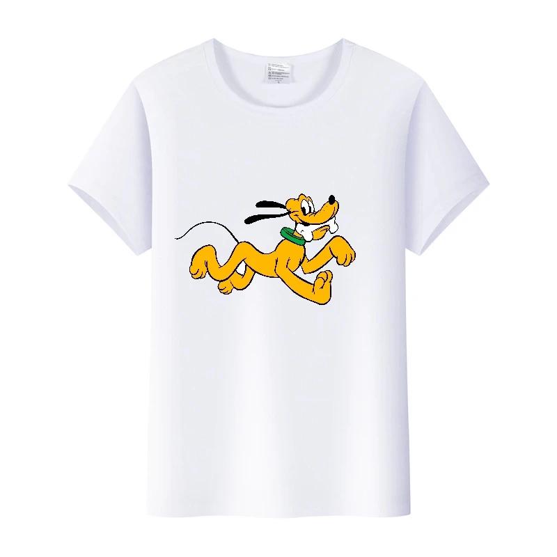 Casual Cartoon Goofy Pluto Clothes Plus Size T-shirt Summer White Tees 90S Tops Harajuku Blouses Tshirt Unisex
