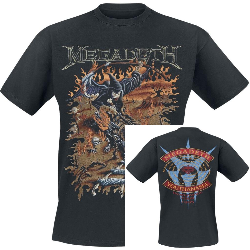Y2k Summer Megadeth Graphic Cotton Band Tshirt Unisex Summer Short Sleeve Fashion Brand Tee Luxury Casual Vintage Tees