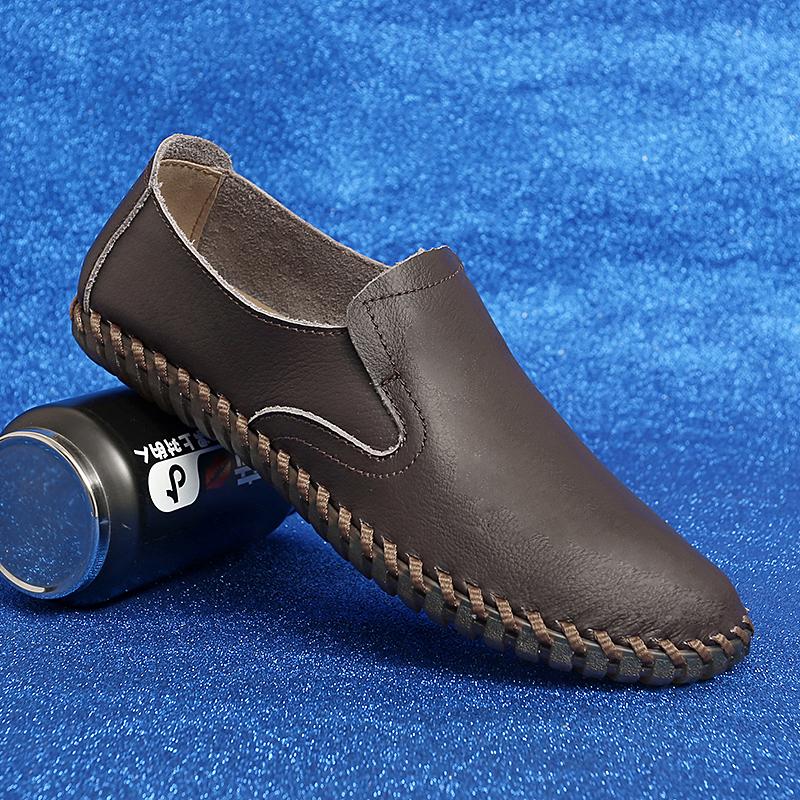 Fashion Lightweight Mens Loafers Male Comfortable Dress Shoe Hot Sale Fashion Mens Slip On Shoes Leather All-match Soft Business Flats