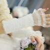 Lace Cute Girl Winter Detachable Warm Sleeves Sweet Sweater Decorative Knitted Fingerless Gloves Ruffled Universal Fake Cuff