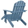 Vidaxl Adirondack Garden Chair with Footrest, Fir Wood, Blue