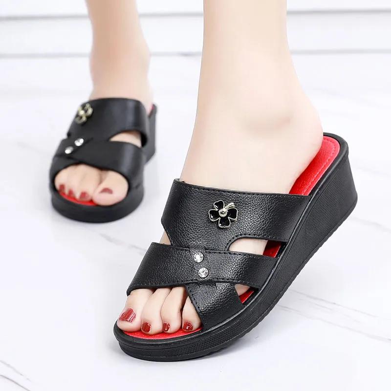Women Fashion Comfort Spring White Rubber High Quality Peep Toe Slip On Sandals Lady Casual Summer Sandal Shoes Ab527