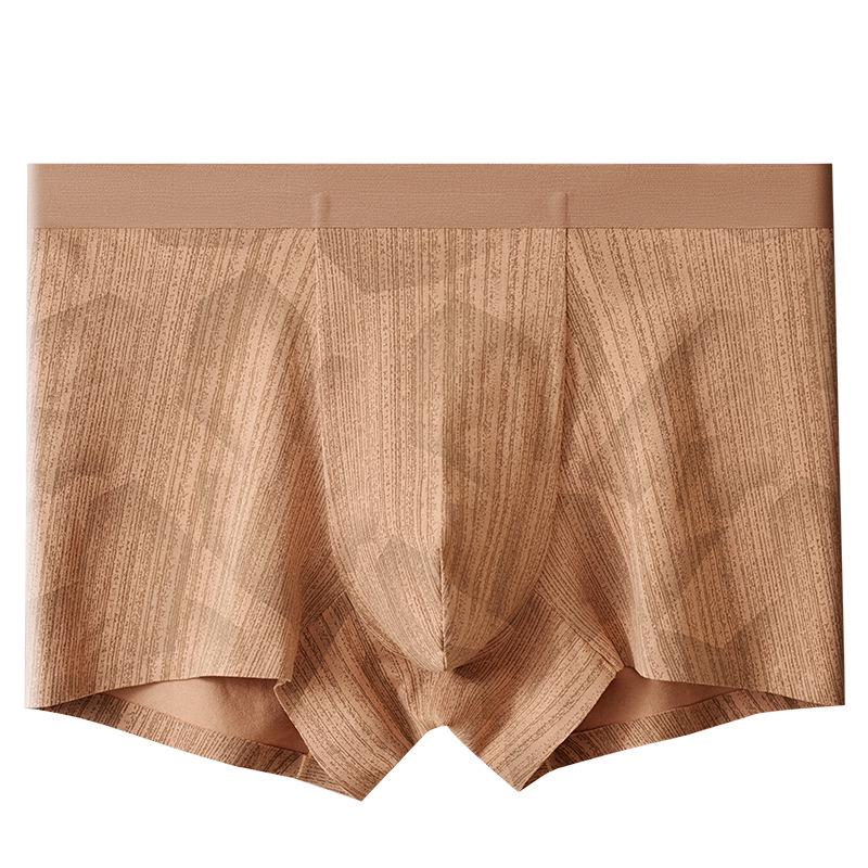 Luxury Mid-Waist Men's Breathable Antibacterial Cotton Boxer Briefs with Seamless Design