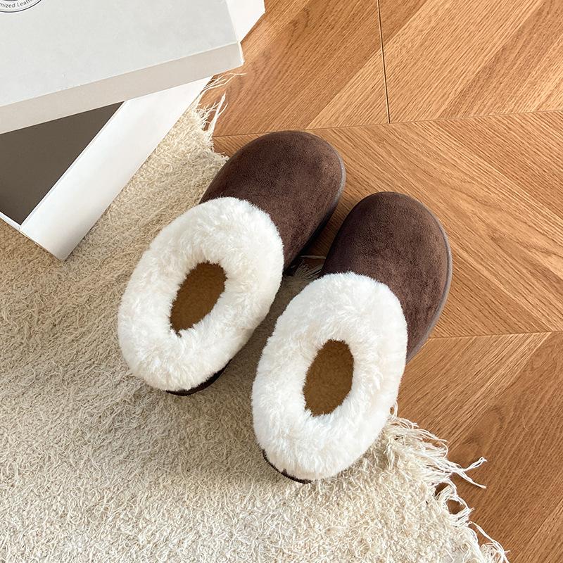 

Женские зимние теплые нескользящие меховые ботинки-луноходы большого размера на мягкой подошве, утепленные подкладкой ботильоны до щиколотки, нескользящие спортивные хлопковые ботинки 40 темно-коричневого