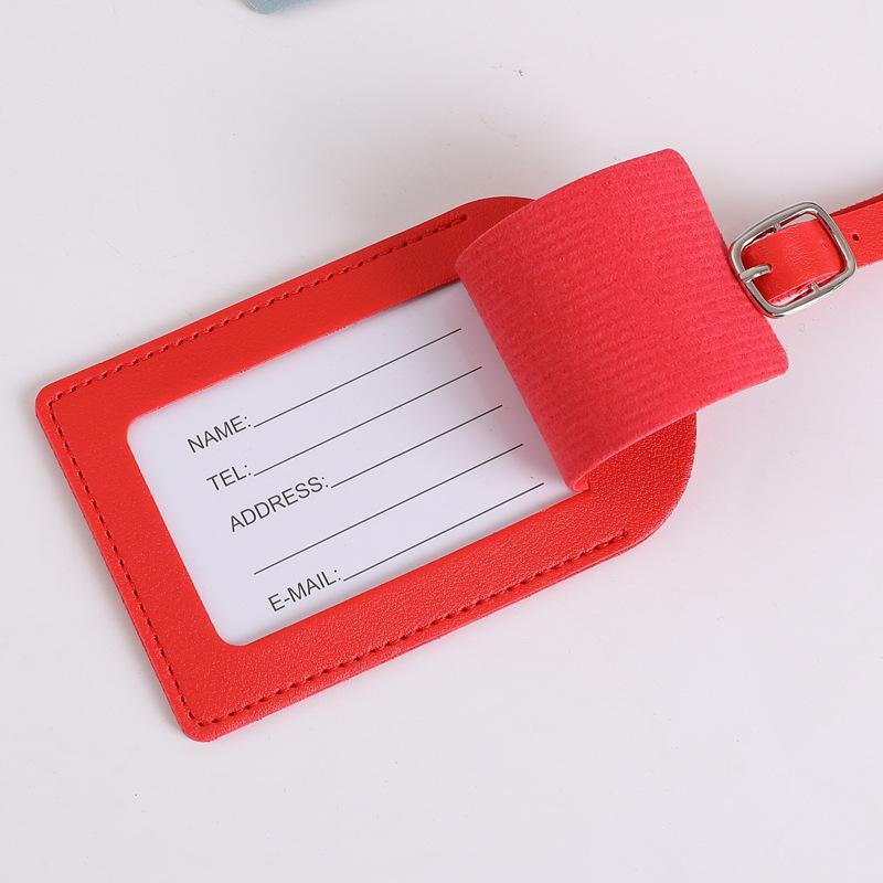 Thickened PU Leather Luggage Tag with Flip Cover Durable Identification Tag for Travel Suitcase Bags and Backpacks