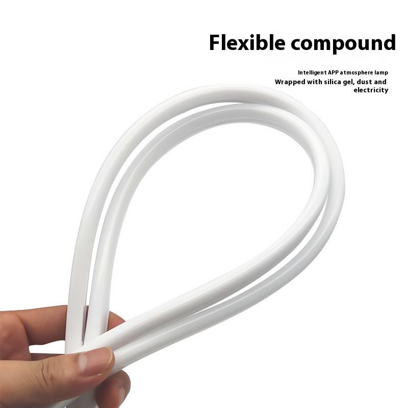 2PCS Car LED Strip Lights Flexible LED Headlight Strips With Turn Signal Yellow Light Waterproof Car Daytime Running Light Strip