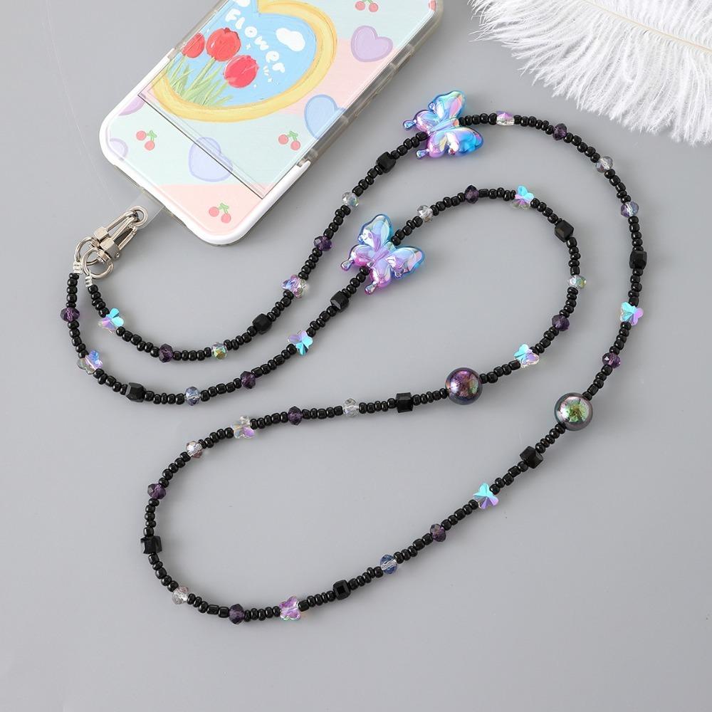 Bow Bead Phone Strap Anti Loss Mobile Phone Lanyard Bag Chain Mobile Phone Bead Chain  Girls Gift