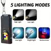 Multifunktionale LED-Taschenlampe Schlüsselanhänger Wiederaufladbare Mini-Taschenlampe mit COB-Arbeitslicht Schlüsselanhänger-Taschenlampe Camping Wandern Taschenlampe