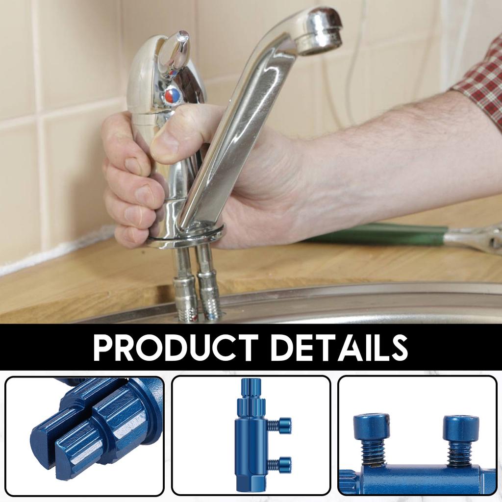 Faucet Stripped Screw Extractor Steel Broken Pipe Extractor Removal Tool for 1/2 Inch and 3/4 Inch Pipes with Ergonomic Handles