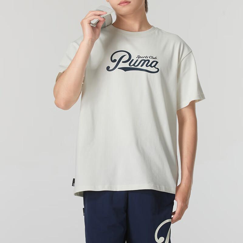 Puma Loose Casual Round Neck Short Sleeve T-Shirt With Letter Print Men Tops Off-White 630937-87