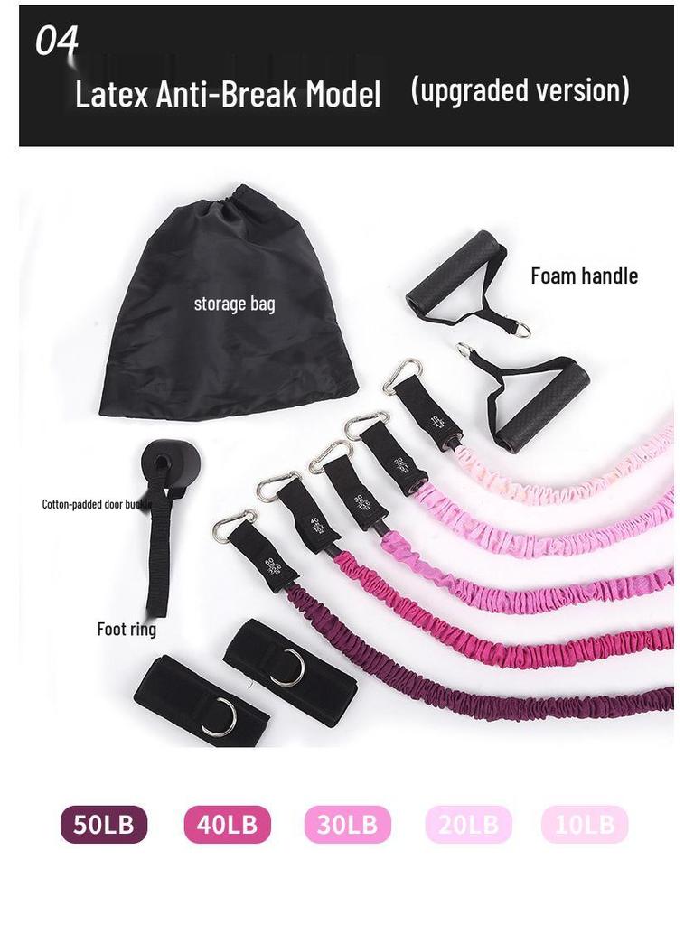 Home Fitness Resistance Band Set for Arm, Leg, and Waist Training