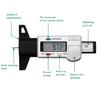 LCD Digital Tire Tread Depth Gauge Tool with Inch & MM Conversion for Motorbike