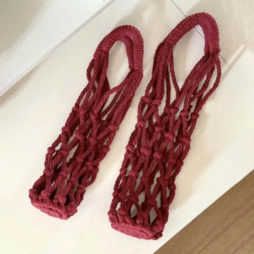 Practical Woven Water Bottle Bags Hollow Out Net Bag Cup Cover Portable Carrying Bag