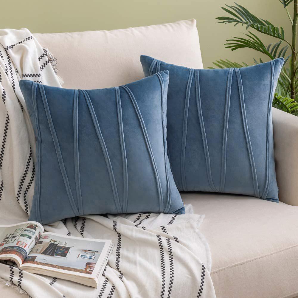Velvet Sofa Cushion Plush Model Room Pillow Ins Solid Color Twill Pillow Case Office Bedside Pillow