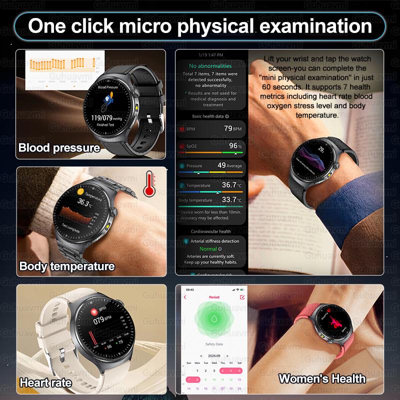 Gesundheits-Smartwatches in Pflegequalität für Männer Frauen Präzise Erkennung Herzfrequenz Blutfette Harnsäure Blutdruck EKG Smart Wat