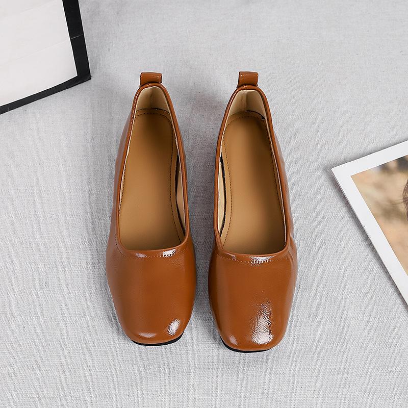 Fashion Flat Shoes Women Light Mouth Single Shoes Women's Spring Summer New Versatile Flat Bottom Square Head Solid Color Women's Shoes