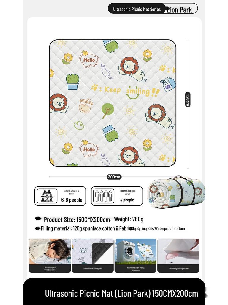 Verdickte tragbare rutschfeste Outdoor-Krabbel- und Picknickmatte für Babys