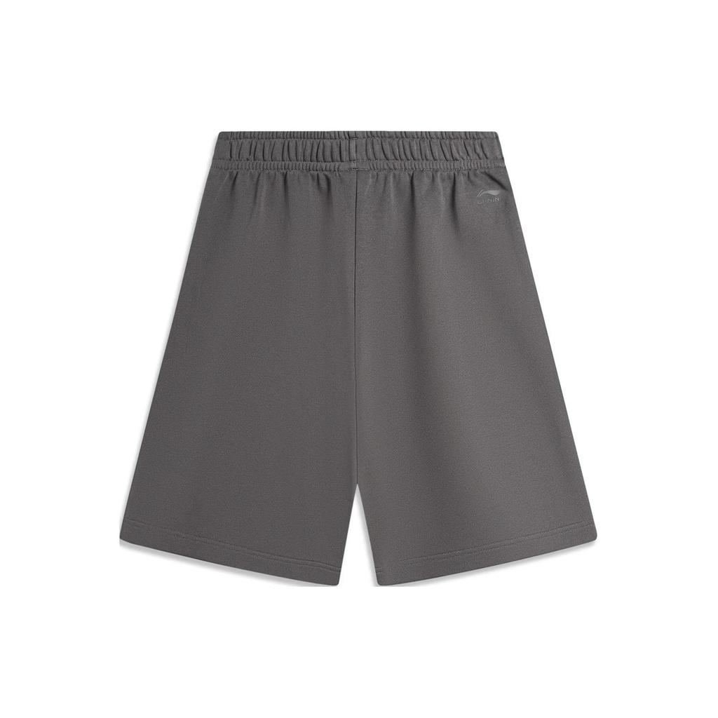 Li-Ning Atmungsaktive Locker Sitzende Elastische Bedruckte Buchstaben Strick Casual Shorts Herrenshorts Dunkelgrau AKSU685-7