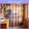 Rideau de douche de salle de bain Palmier Coucher de soleil tropical Tissu imperméable Pour usage domestique