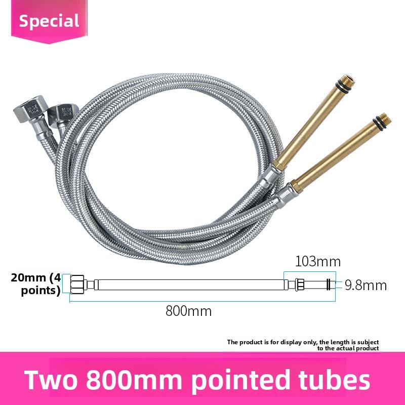 2pcs 1/2'' Stainless Steel Nylon Braided Tube Pipe Hose Silicone Plumbing Thermoresistant Tap Basin Faucet Sink Kitchen Bathroom