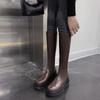 Platform Heel Women Knee-High Boots Fashion Comfort Soft Leather Shoes Autumn Winter Women's Knight Long Booties