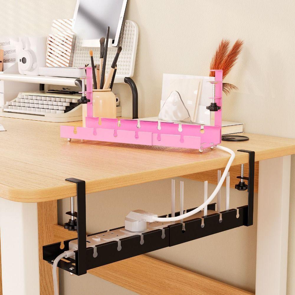 Space Saving Retractable Cable Storage Rack Heavy Duty Metal Cable Tray  for Home