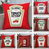 Funny Ketchup Label Pillow Case Plush Fabric Soft Double Sided Print Sofa Cushion Cover Throw Pillow Covers