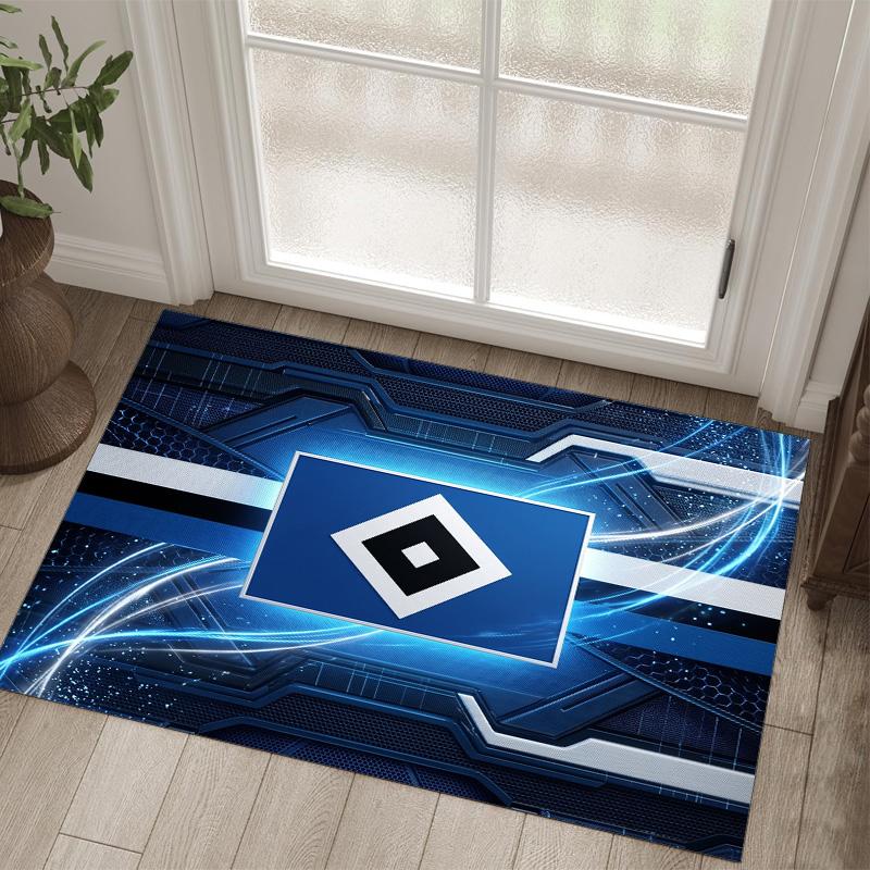 Hamburger SV Football Design Tappeto in Velluto di Cristallo Accogliente Non?Tappeto Stampato Antiscivolo per Camera da Letto Soggiorno Ingresso