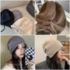 Women's Autumn & Winter Slouchy Knit Beanie - Large Head Fit, Face-Slimming Wool Hat