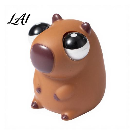Capybara Squeeze Toy Popping Eye Anxiety Stress Relief Sitting Adult Reliever Pinch Sensory Soft Ball Animal Fidget