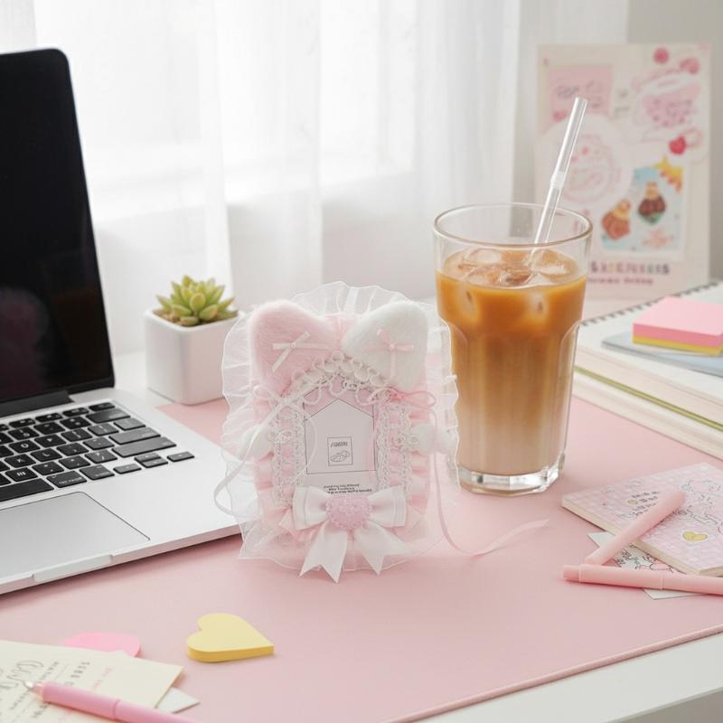 Lolita Anime Photocard Holder Plush Lace Protector Kpop Idol Photo Display Album for Collectors Gift Ideas